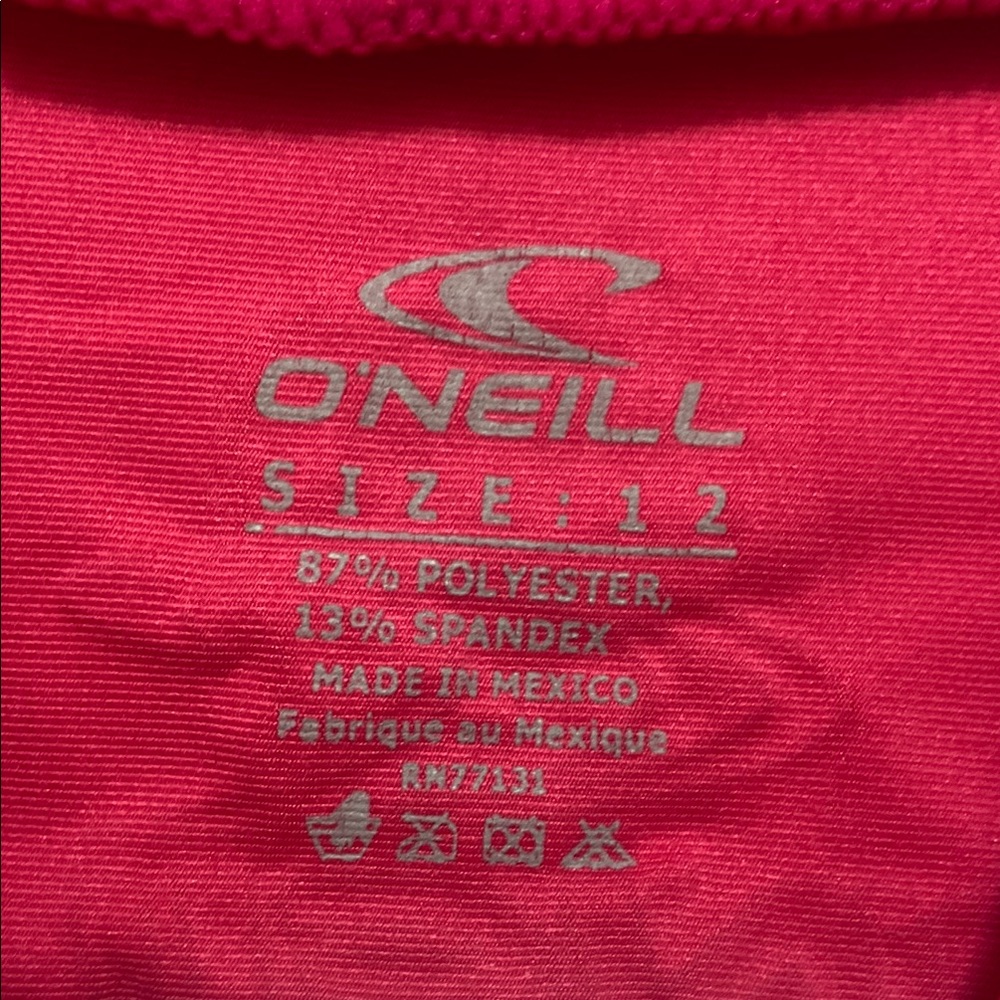 O'Neill Girls Pink Rash guard - Picture 2 of 3